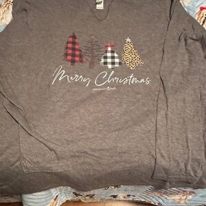 Pampered Chef District Heather Gray Christmas Tee XXL